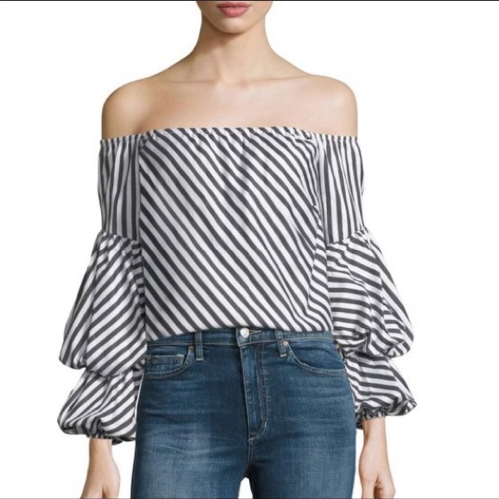 Petersyn black and white off the shoulder